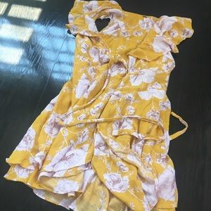 Free People Floral Yellow Dress